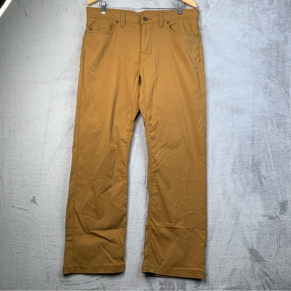 Prana Slim Fit Outdoor Active Pants. Golden Brown. Men’s Size 34. - Picture 1 of 8